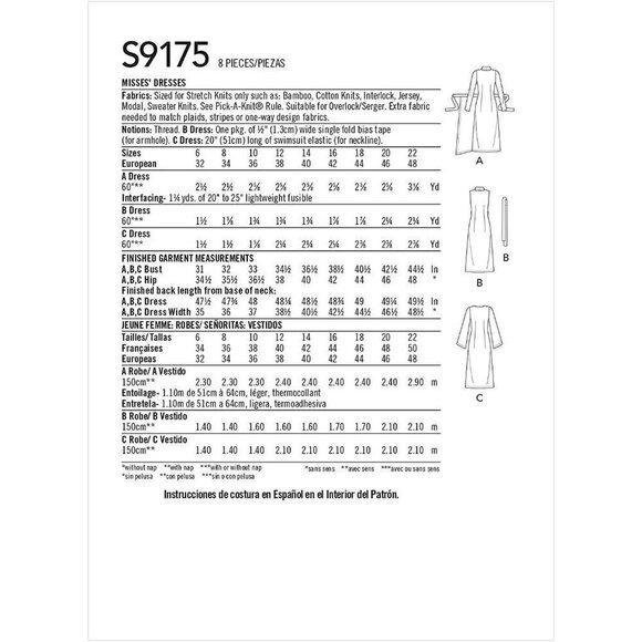 Simplicity Sewing Pattern 9175 10742 Wrap Dress Size 14-22 - Picture 2 of 3